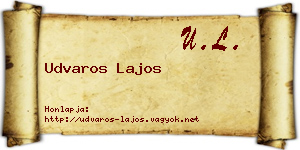 Udvaros Lajos névjegykártya